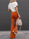 2022 Corduroy Trousers All Season Women Solid Button Fly Pocket Loungewear Slim Fit Ladies Flare Pants Streetwear Dropshipping