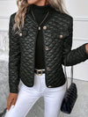 Women's Casual Long Sleeve Insulated Quilted Puffy Coat for Fall & Winter, Button Front, One Coat for All Seasons