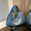 Fashionable denim casual shoulder bag, new trendy and specially designed trendy underarm bag, women's daily shopping bag