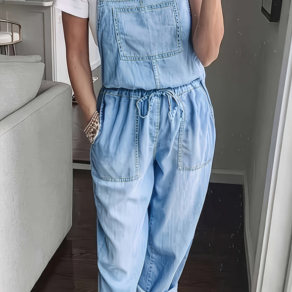 Sleeveless Women Denim Overalls & Jumpsuits For Women, Stylish & Skinny Denim Overalls Perfect For Summer