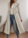 Plus Size Solid Fuzzy Hooded Coat, Warm And Cozy Long Sleeve Open Front Outwear For Fall & Winter, Women's Plus Size Clothing