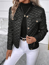 Women's Casual Long Sleeve Insulated Quilted Puffy Coat for Fall & Winter, Button Front, One Coat for All Seasons