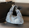 Fashionable denim casual shoulder bag, new trendy and specially designed trendy underarm bag, women's daily shopping bag