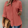 Plus Size Solid Color Flap Pockets Shirt, Casual Button Front Shirt For Spring, Women's Plus Size Clothing