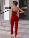 Chic Backless Bandeau Jumpsuit - Flattering Silhouette, Solid Color, Spring & Summer - Womens Casual Elegant Wear