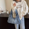 Fashionable denim casual shoulder bag, new trendy and specially designed trendy underarm bag, women's daily shopping bag